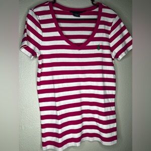 Ralph Lauren Sport Pink And White Striped Shirt Size XL
